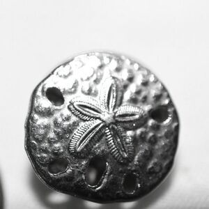 Fashionable Island Sand Dollar Silver Tone Casual Unisex Tie Tac/ Lapel Pin